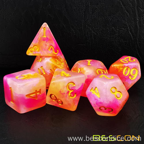 Bescon Magical Stone Dice Set Series, 7pcs Polyhedral RPG Stone Dice Set